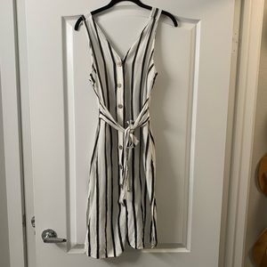 White striped button up dress